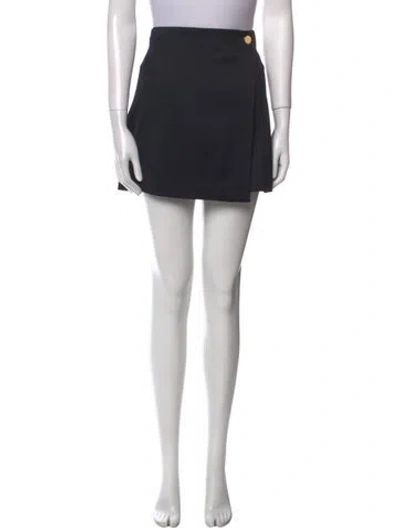 Pre-owned Alice And Olivia Wool Mini Skirt In Black