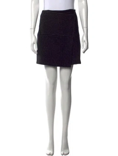 Pre-owned Alice And Olivia Wool Mini Skirt In Black