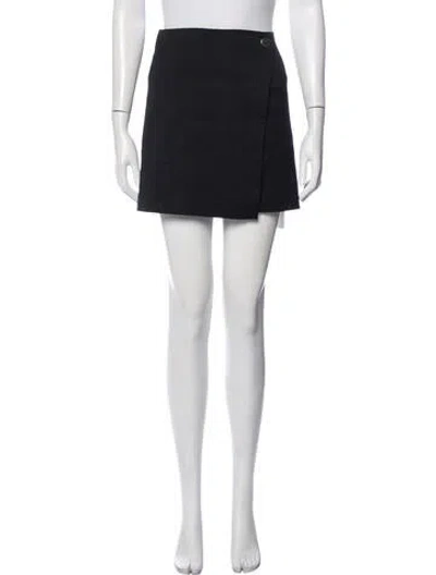 Pre-owned Alice And Olivia Wool Mini Skirt In Black