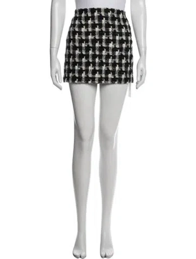Pre-owned Alice And Olivia Wool Mini Skirt In Black/metallic