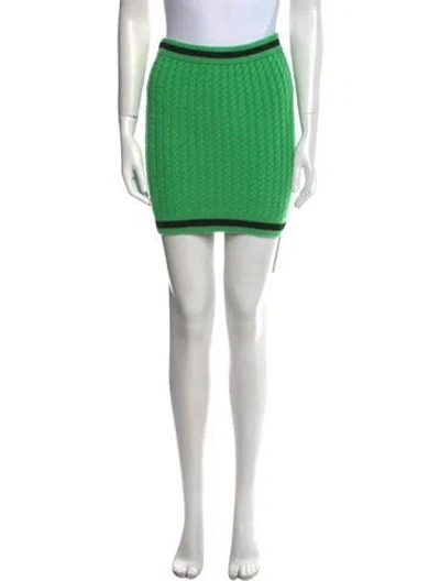 Pre-owned Alice And Olivia Wool Mini Skirt In Green