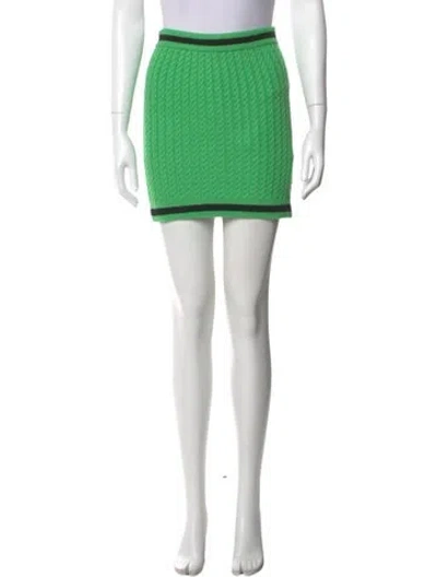Pre-owned Alice And Olivia Wool Mini Skirt In Green