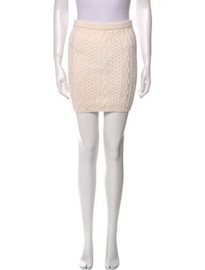 Pre-owned Alice And Olivia Wool Mini Skirt In Neutral