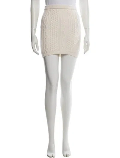 Pre-owned Alice And Olivia Wool Mini Skirt In Neutral