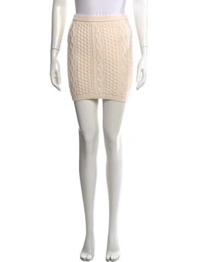 Pre-owned Alice And Olivia Wool Mini Skirt In Neutral