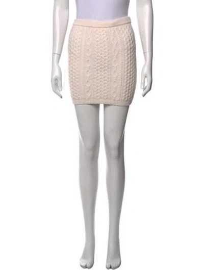 Pre-owned Alice And Olivia Wool Mini Skirt In Neutrals
