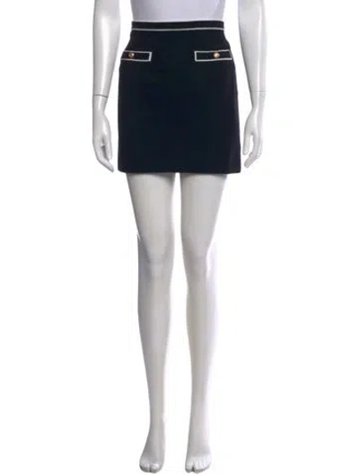 Pre-owned Alice And Olivia Wool Mini Skirt W/ Tags In Black
