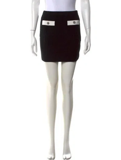 Pre-owned Alice And Olivia Wool Mini Skirt W/ Tags In Black