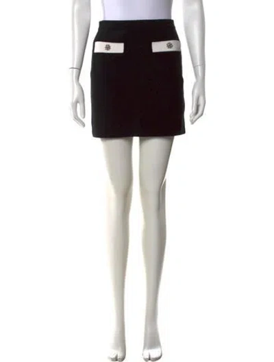 Pre-owned Alice And Olivia Wool Mini Skirt W/ Tags In Black