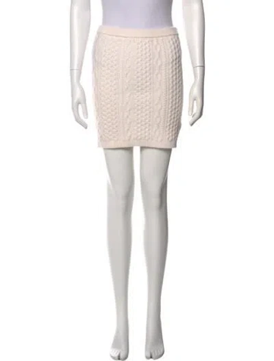 Pre-owned Alice And Olivia Wool Mini Skirt In White