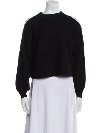 Pre-owned Alice And Olivia Wool Mock Neck Sweater In Black