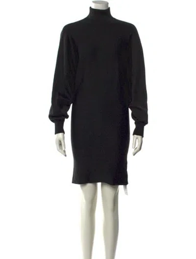 Pre-owned Alice And Olivia Wool Mock Neck Sweater In Black