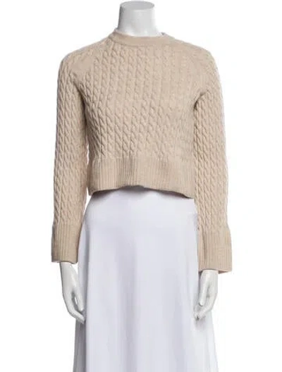 Pre-owned Alice And Olivia Wool Mock Neck Sweater In Neutral