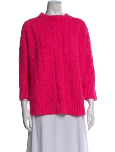 Pre-owned Alice And Olivia Wool Mock Neck Sweater In Pink
