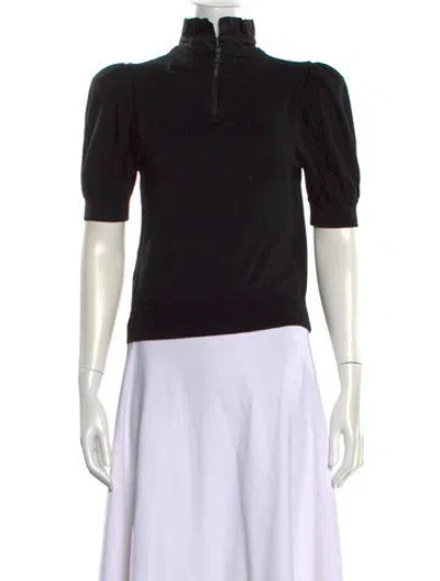 Pre-owned Alice And Olivia Wool Mock Neck Top In Multi