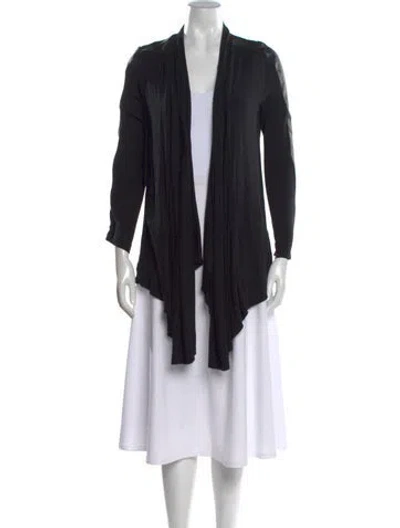 Pre-owned Alice And Olivia Wool Open Front Sweater In Black