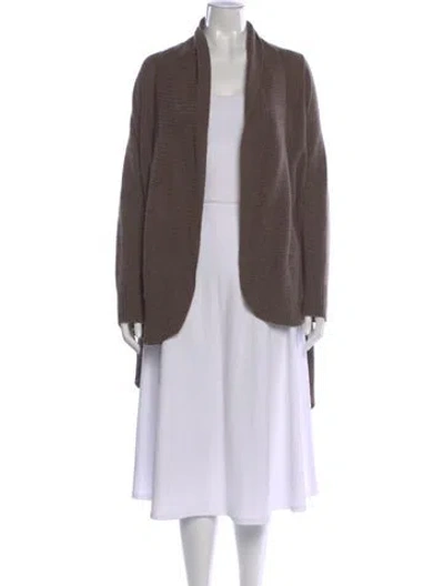 Pre-owned Alice And Olivia Wool Open Front Sweater In Brown