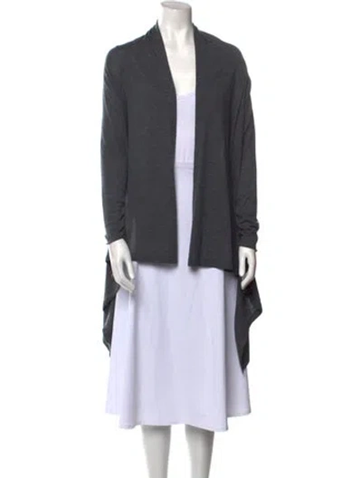 Pre-owned Alice And Olivia Wool Open Front Sweater In Gray