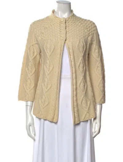 Pre-owned Alice And Olivia Wool Open Front Sweater In Neutrals