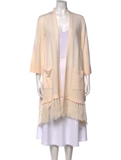 Pre-owned Alice And Olivia Wool Open Front Sweater In Neutrals