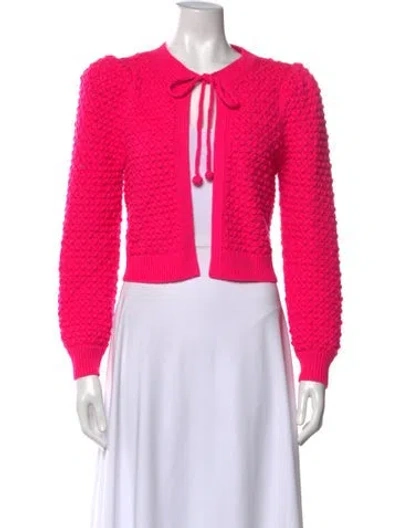 Pre-owned Alice And Olivia Wool Open Front Sweater In Pink
