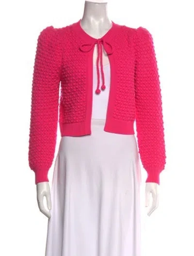 Pre-owned Alice And Olivia Wool Open Front Sweater In Pink