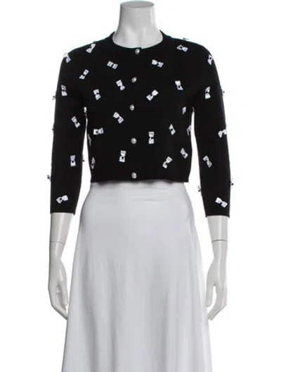 Pre-owned Alice And Olivia Wool Patterned Jacket In Black