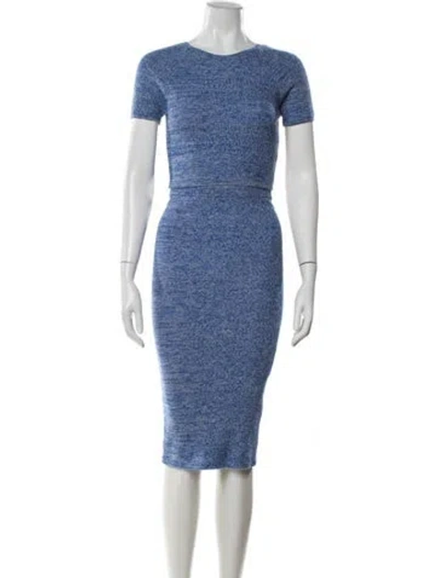 Pre-owned Alice And Olivia Wool Patterned Skirt Set W/ Tags In Blue