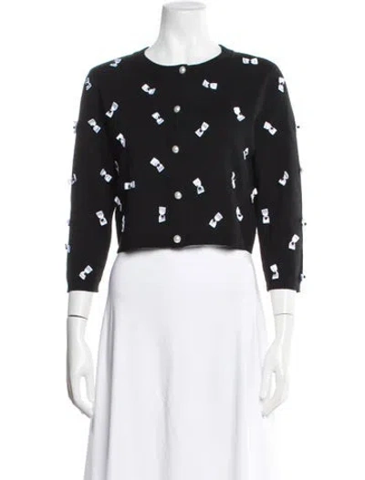 Pre-owned Alice And Olivia Wool Patterned Sweater In Black