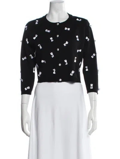 Pre-owned Alice And Olivia Wool Patterned Sweater In Black