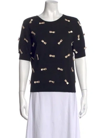 Pre-owned Alice And Olivia Wool Patterned Sweater In Black