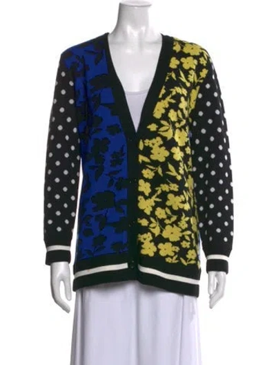 Pre-owned Alice And Olivia Wool Patterned Sweater In Black