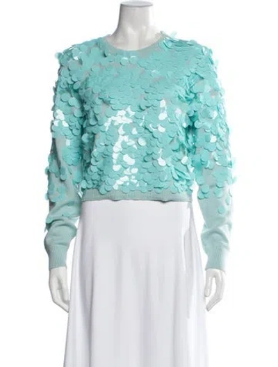 Pre-owned Alice And Olivia Wool Patterned Sweater In Blue