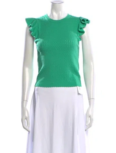 Pre-owned Alice And Olivia Wool Patterned Sweater In Green