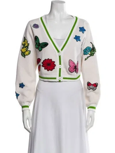 Pre-owned Alice And Olivia Wool Patterned Sweater In Neutral