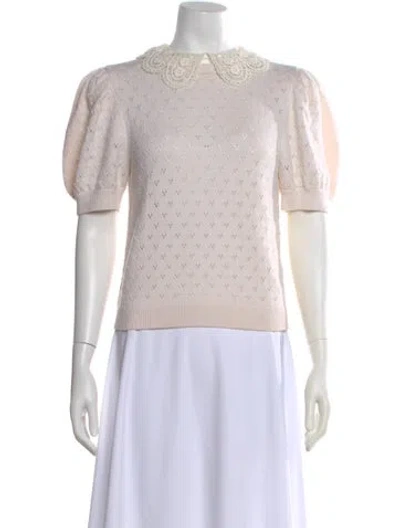 Pre-owned Alice And Olivia Wool Patterned Sweater In Neutral