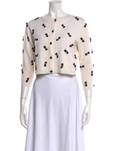 Pre-owned Alice And Olivia Wool Patterned Sweater In Neutral