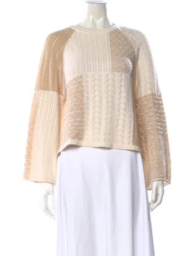 Pre-owned Alice And Olivia Wool Patterned Sweater In Neutral