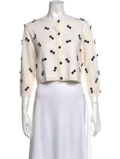 Pre-owned Alice And Olivia Wool Patterned Sweater In Neutrals