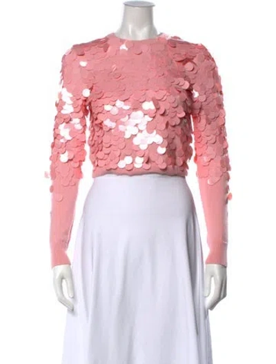 Pre-owned Alice And Olivia Wool Patterned Sweater In Pink