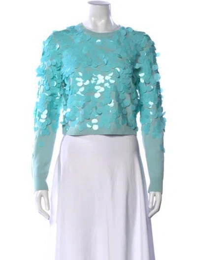 Pre-owned Alice And Olivia Wool Patterned Sweater W/ Tags In Blue