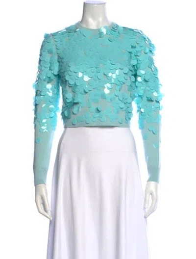 Pre-owned Alice And Olivia Wool Patterned Sweater W/ Tags In Blue