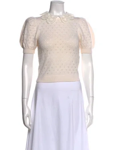 Pre-owned Alice And Olivia Wool Patterned Sweater W/ Tags In Neutral