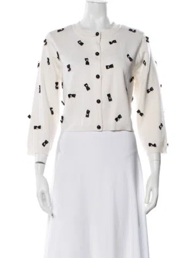 Pre-owned Alice And Olivia Wool Patterned Sweater W/ Tags In Neutrals