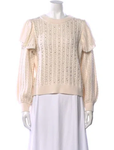 Pre-owned Alice And Olivia Wool Patterned Sweater W/ Tags In White