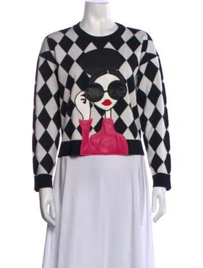Pre-owned Alice And Olivia Wool Plaid Print Sweater W/ Tags In Multi