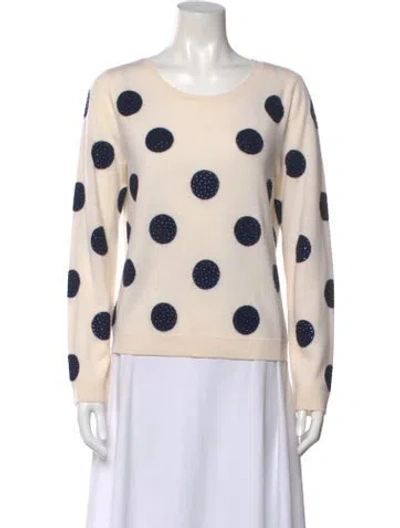 Pre-owned Alice And Olivia Wool Polka Dot Print Sweater In Neutral