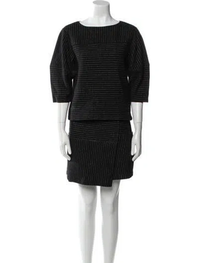 Pre-owned Alice And Olivia Wool Printed Skirt Set In Black