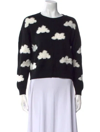 Pre-owned Alice And Olivia Wool Printed Sweater In Black