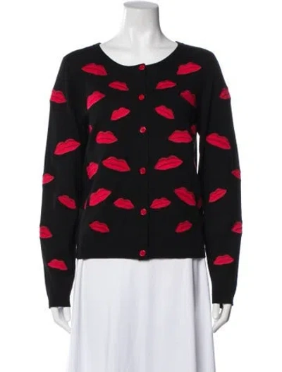 Pre-owned Alice And Olivia Wool Printed Sweater In Black